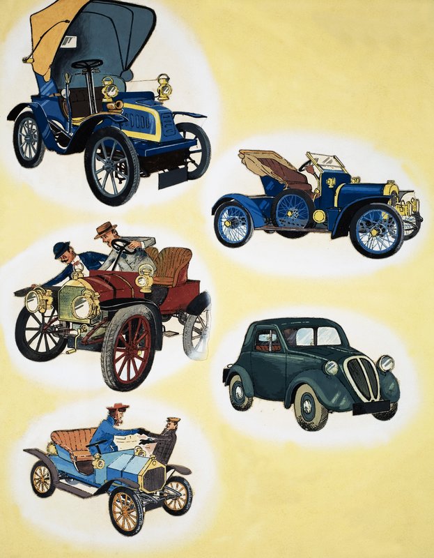 Autos der Vergangenheit von English School