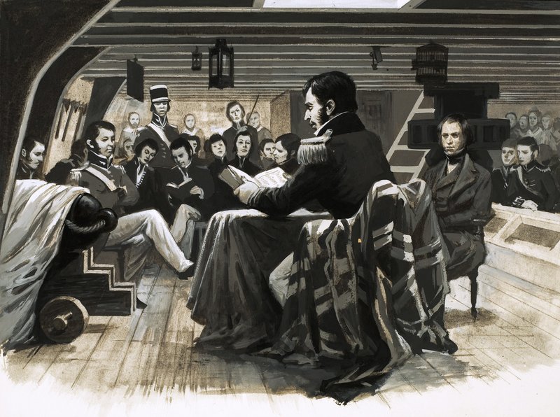 Charles Darwin segelt zu den Galapagos-Inseln von English School