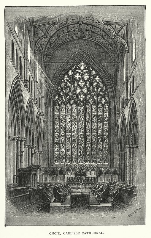 Chor, Kathedrale von Carlisle (Stich) von English School