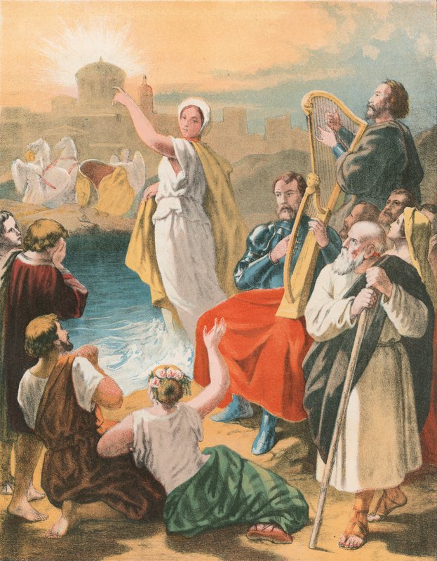 Christiana überquert den Fluss von English School