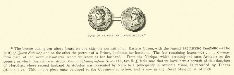 Münze von Salome und Aristobulus von English School