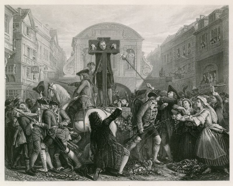 Daniel Defoe im Pranger von English School