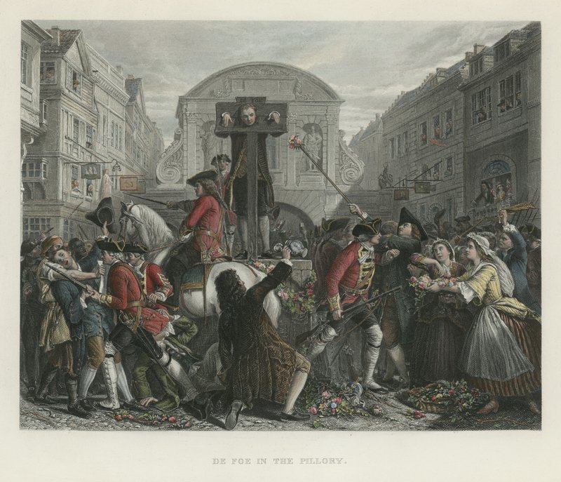 Daniel Defoe im Pranger von English School