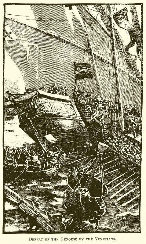 Niederlage der Genueser durch die Venezianer von English School