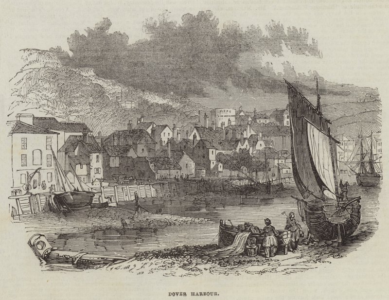 Dover Hafen (Gravur) von English School