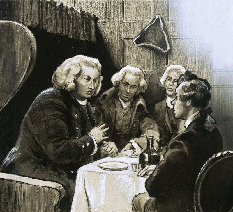 Dr. Johnson beim Abendessen von English School
