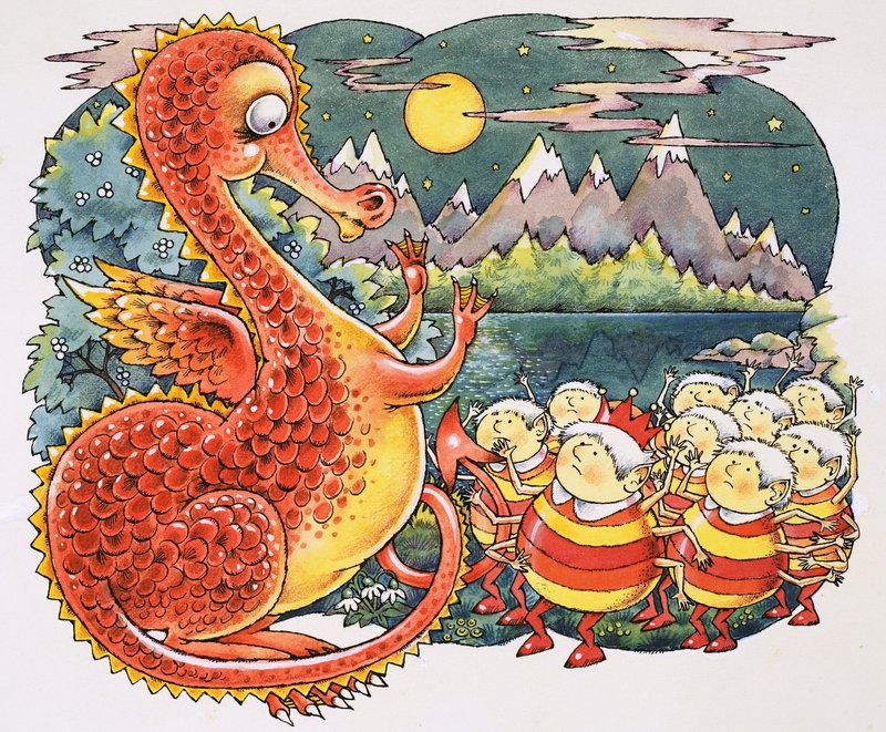 Drache von außerirdischen Kreaturen angesprochen von English School