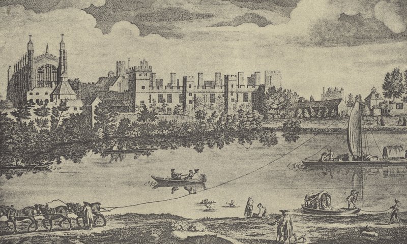 Ostansicht des Colleges, 1742 (Gravur) von English School