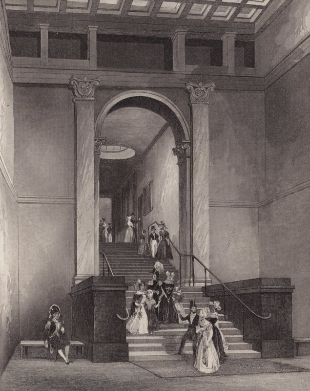 Eingang zur National Gallery, London von English School
