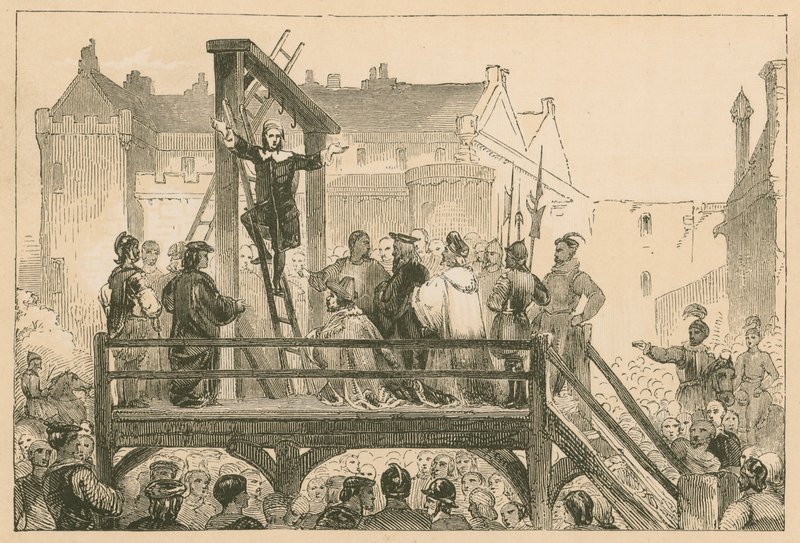Hinrichtung von James Renwick in Edinburgh, 1688 von English School