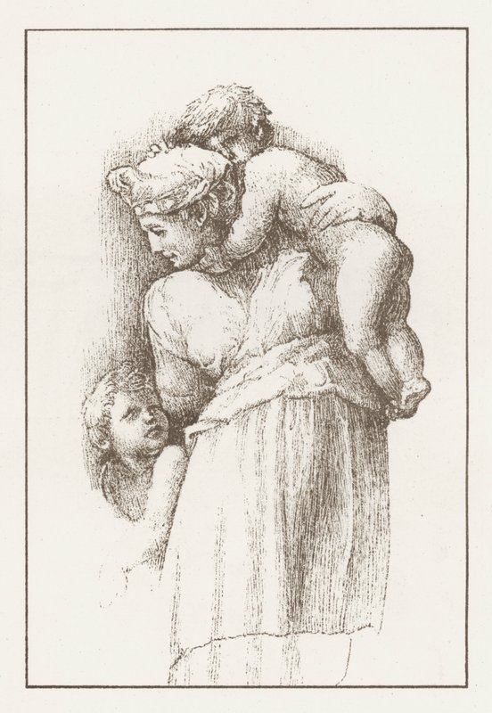 Faksimile einer Studie von Raphael (Gravur) von English School