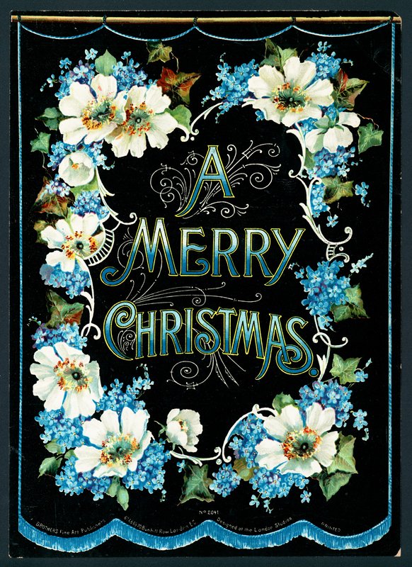 Blumengirlande, Weihnachtskarte von English School