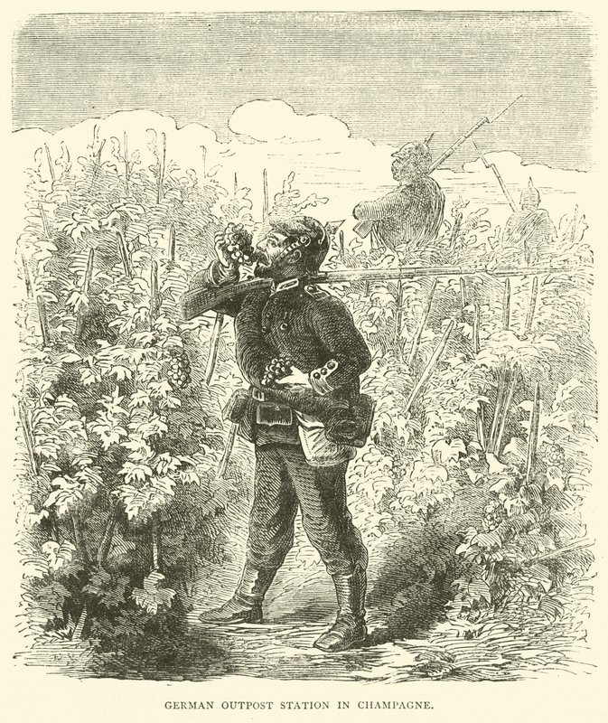 Deutsche Außenpostenstation in der Champagne, September 1870 von English School
