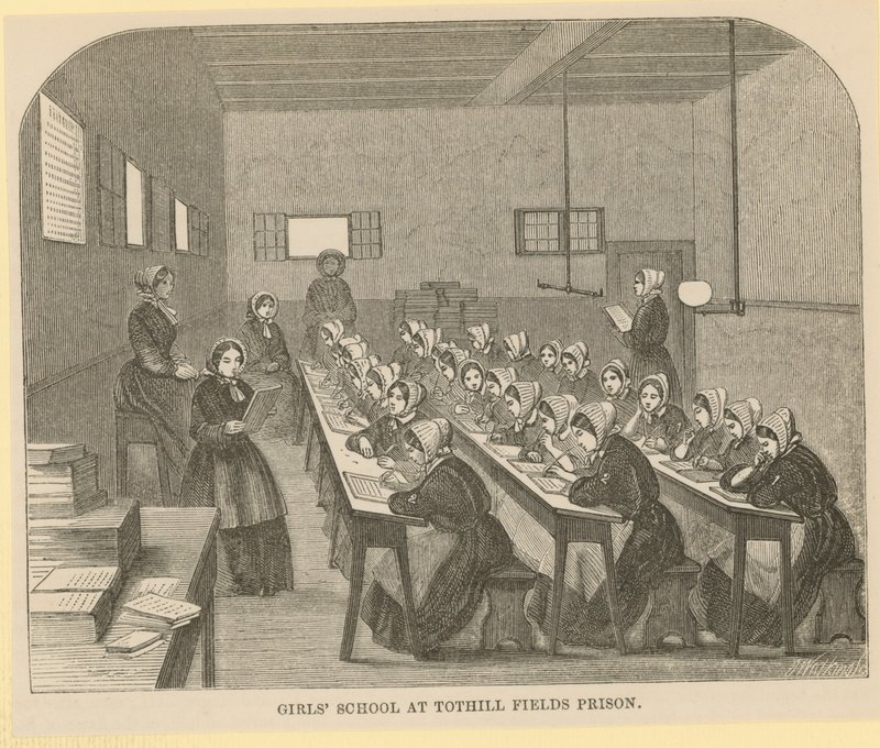 Mädchenschule im Tothill Fields Prison von English School