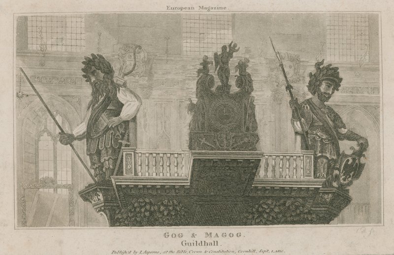 Gog und Magog, Guildhall, London von English School