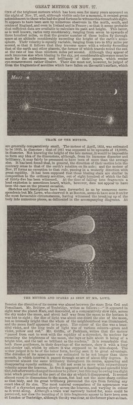 Großer Meteor am 27. November (Stich) von English School