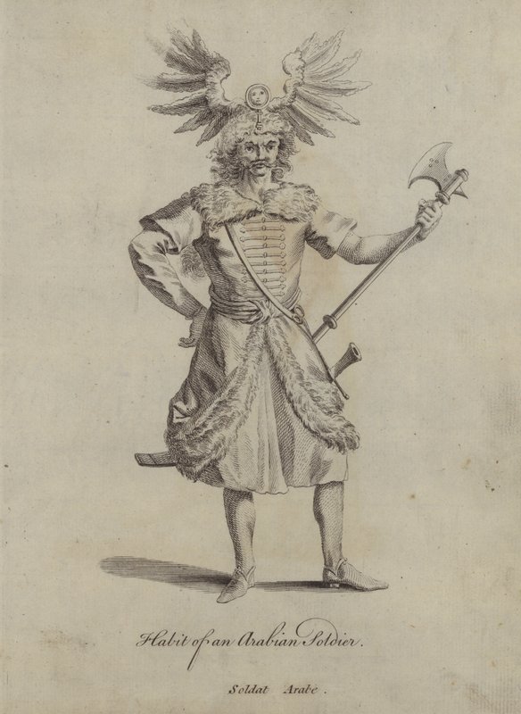 Kostüm eines arabischen Soldaten (Stich) von English School