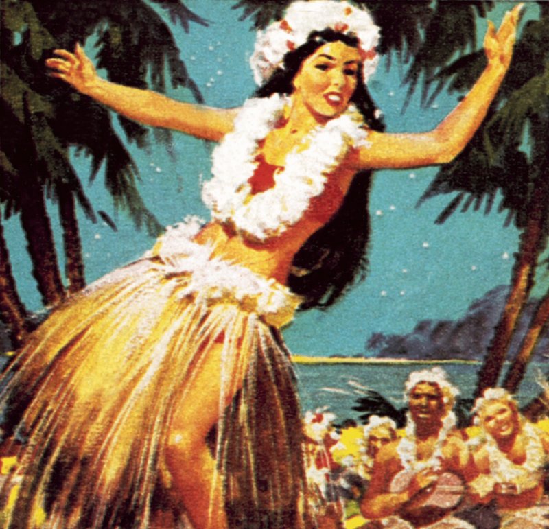 Hawaiianisches Mädchen tanzt von English School
