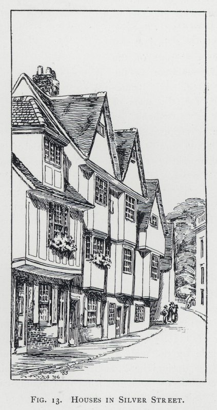 Häuser in der Silver Street (Gravur) von English School