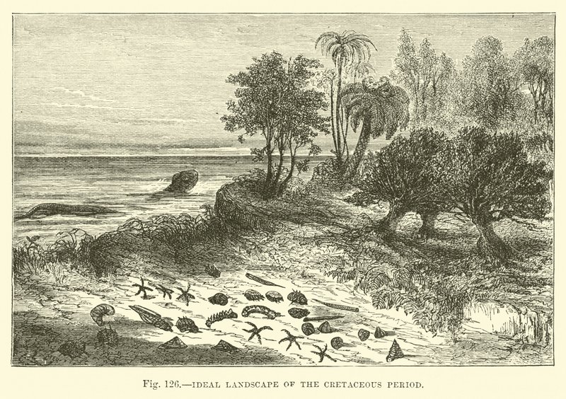 Ideale Landschaft der Kreidezeit von English School