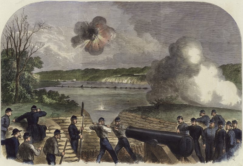 Illustrationen des Krieges in Amerika von English School
