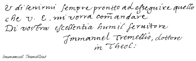 Immanuel Tremellius von English School