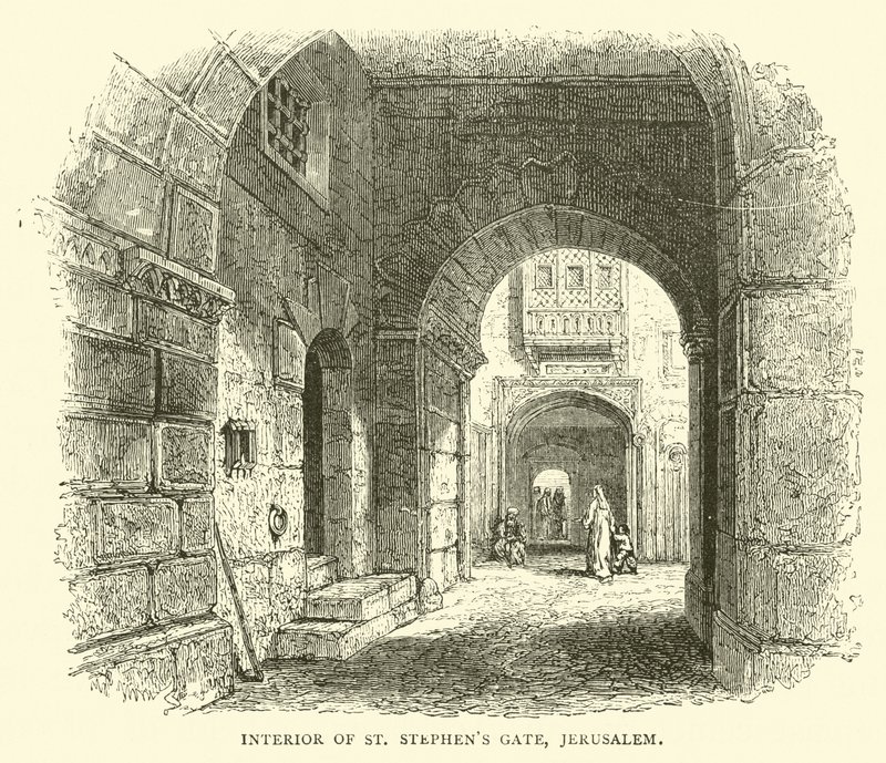 Inneres des Stephanstors, Jerusalem von English School