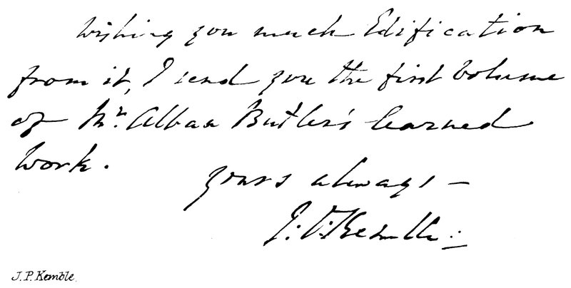 J. P. Kemble von English School
