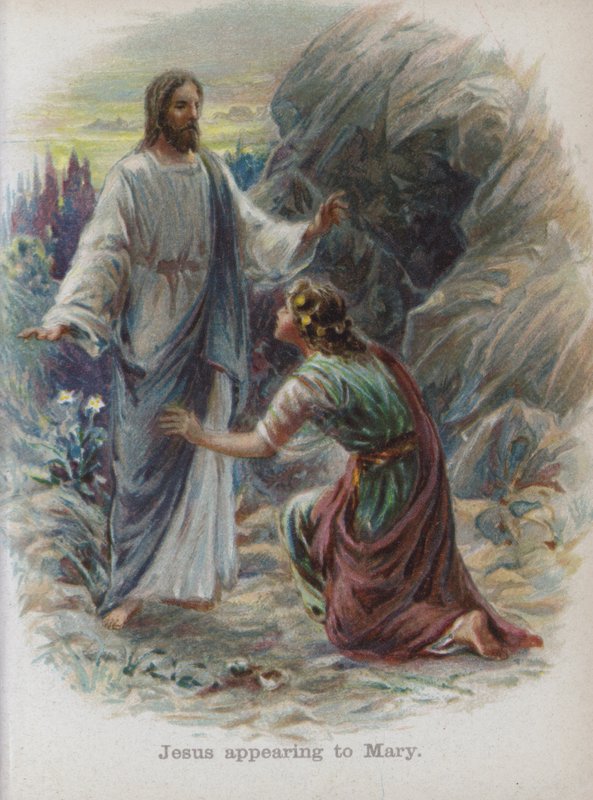 Jesus erscheint Maria (Chromolithografie) von English School