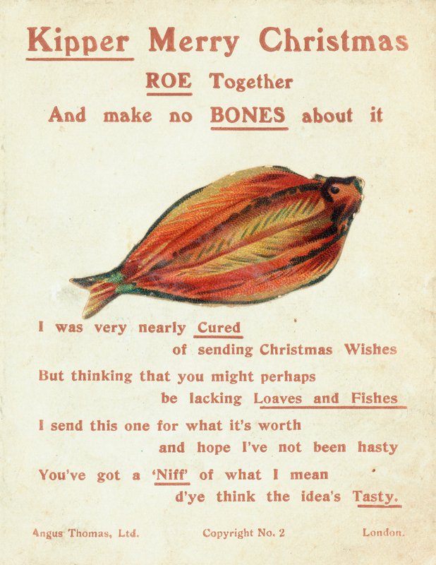 Kipper (Fisch), Weihnachtskarte von English School