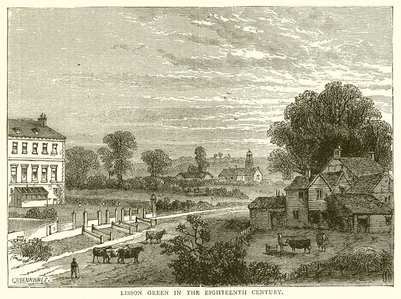 Lisson Green im achtzehnten Jahrhundert von English School