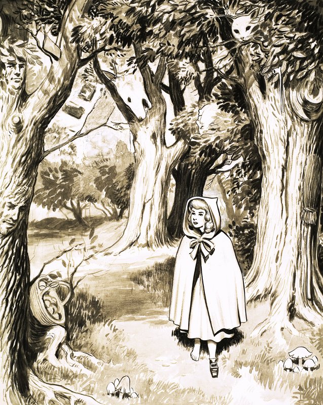 Rotkäppchen-Puzzle-Seite von English School