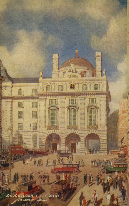 London County Fire Office, Piccadilly Circus von English School