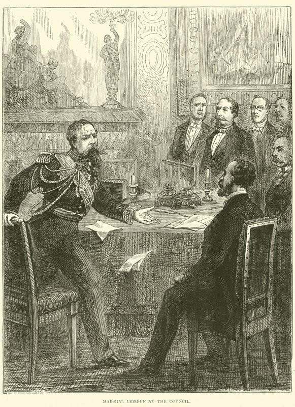 Marschall Leboeuf im Rat, 1870 von English School