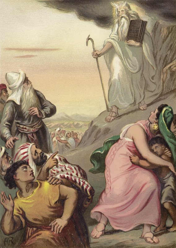 Moses kommt vom Berg Sinai herab von English School