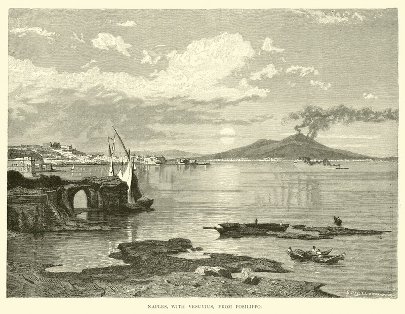 Neapel, mit Vesuv, von Posillipo von English School