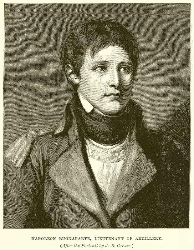Napoleon Buonaparte, Leutnant der Artillerie von English School