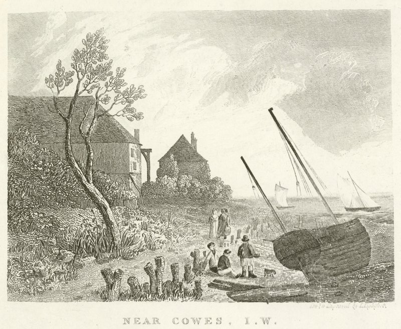 In der Nähe von Cowes, Isle of Wight (Stich) von English School