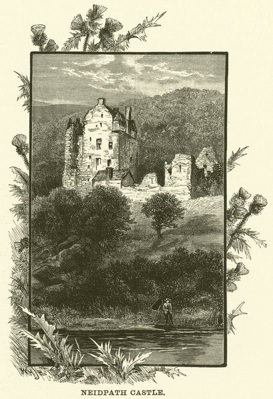 Neidpath Castle (Gravur) von English School