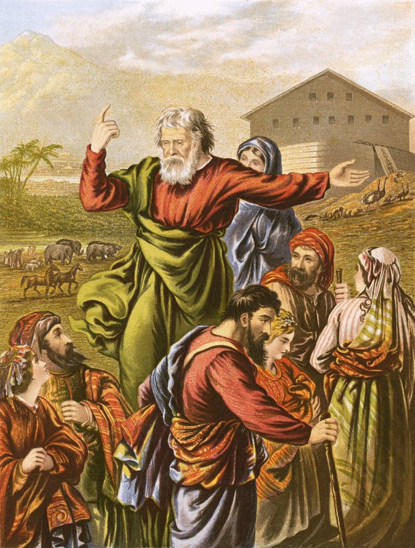 Noah bereitet sich darauf vor, die Arche zu betreten von English School