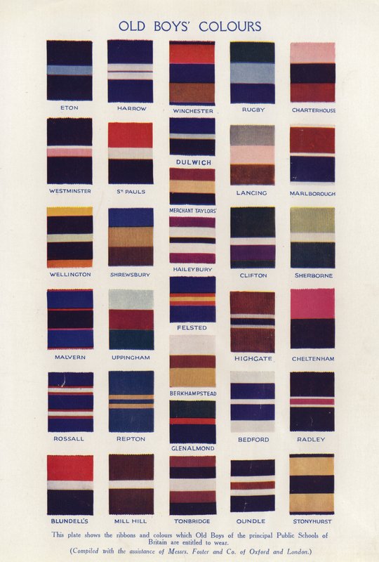 Farben der alten Jungen von English School
