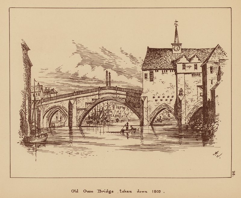 Alte Ouse-Brücke, abgerissen 1809 von English School