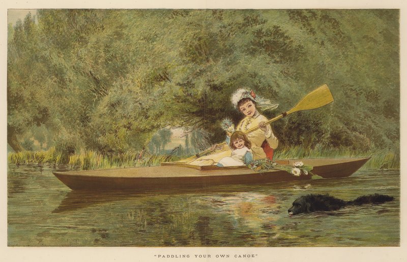 Paddeln im eigenen Kanu (Chromolitho) von English School