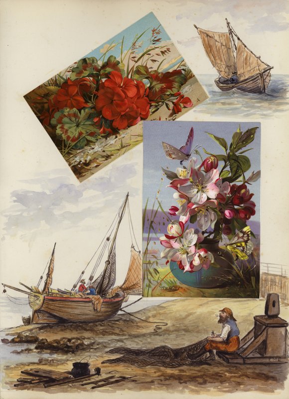 Seite aus einem spätviktorianischen Sammelalbum von English School