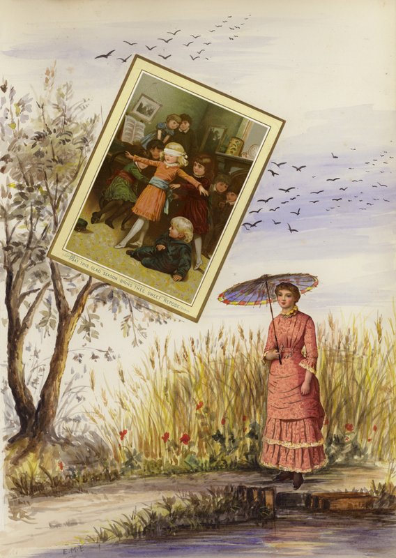 Seite aus einem spätviktorianischen Sammelalbum von English School