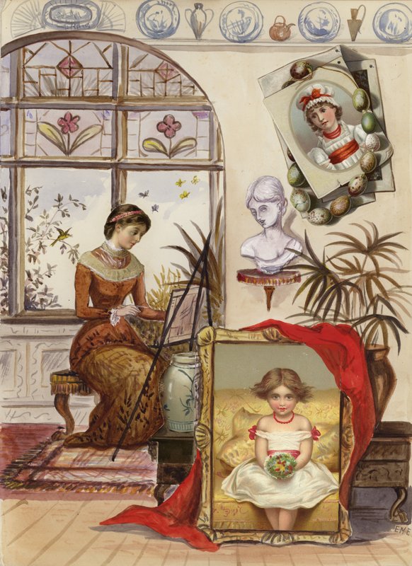Seite aus einem spätviktorianischen Sammelalbum von English School