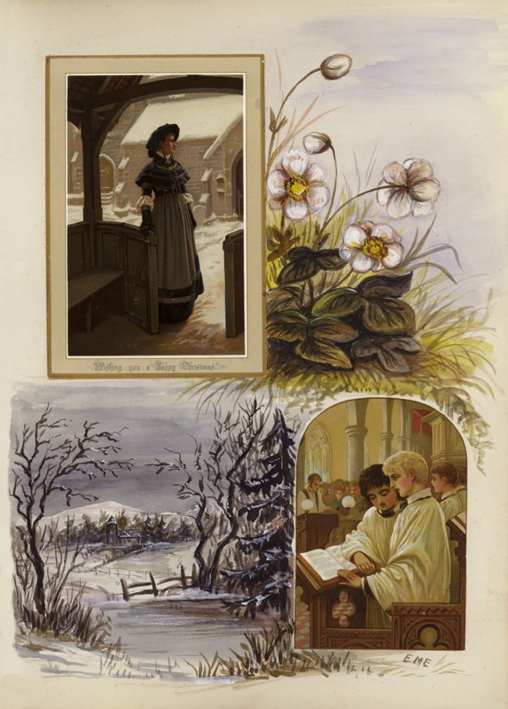 Seite aus einem spätviktorianischen Sammelalbum von English School