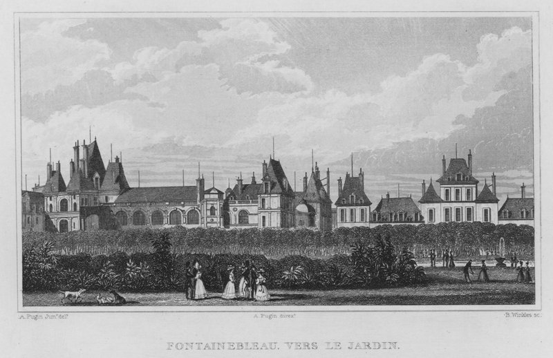 Paris, Fontainebleau, Richtung Garten (Gravur) von English School