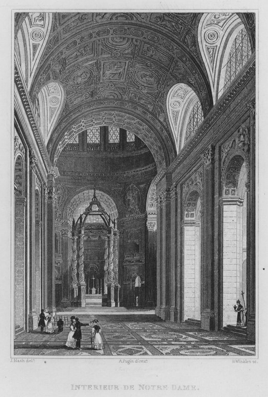 Paris, Interieur De Notre Dame (Gravur) von English School