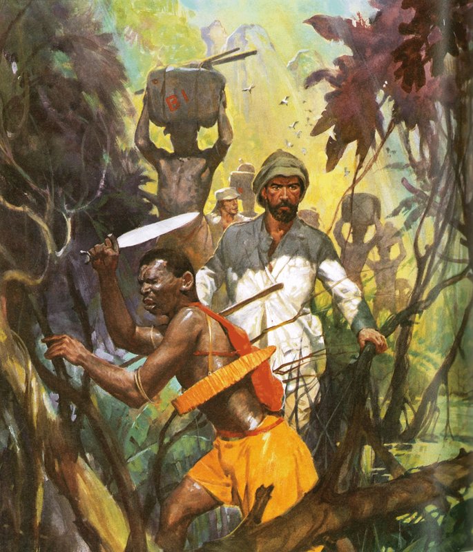 Pierre Brazza erkundet den Ogowe-Fluss von English School